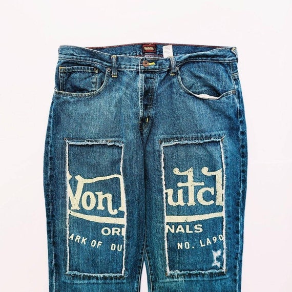 Vintage Y2K Blue Denim Von Dutch Jeans Deadstock Von Dutch Vintage Y2K Blue Denim Von Dutch Jeans Deadstock Von Dutch