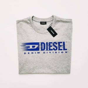 Vintage Deadstock Ladies Women&#39;s Grey Diesel T Shirt / Diesel Tee / Diesel Shirt. Diesel Graphic Logo. SIZES AVAILABLE
