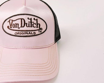 今だけ！Von Dutch ピンクブラウン トラッカーキャップ org.jpg