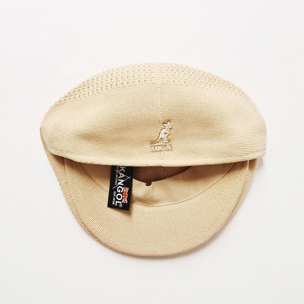 Brand New Deadstock Cream Kangol Beret Hat / Kangol Flat Cap / Kangol Hat. 2000s Y2K Beret