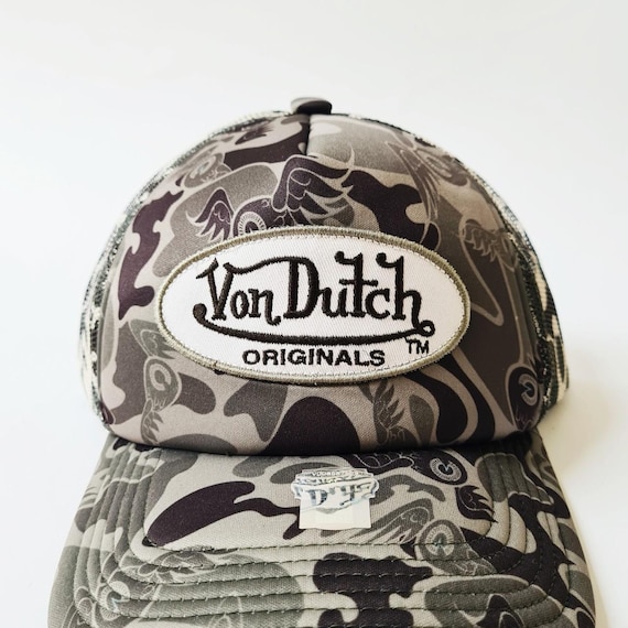 Vintage Brand New Green / White Camo Von Dutch Ca… - image 1