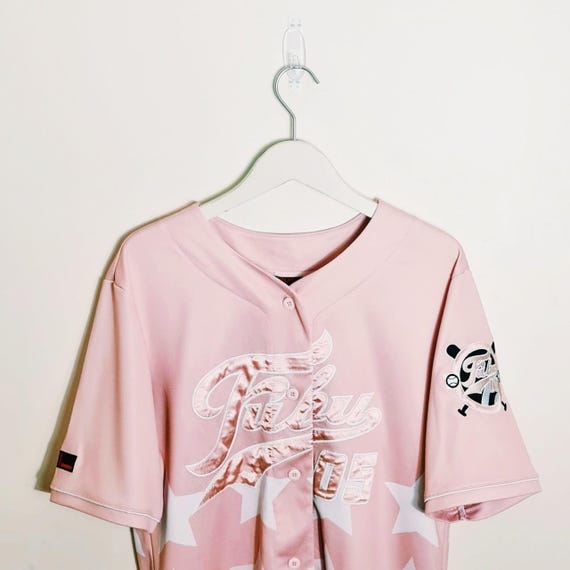 Vintage Y2K 90s 2000s Rare Baby Pink Fubu Jersey. Fubu 05