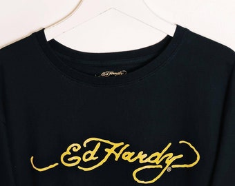 Tシャツ・カットソー Ed Hardy By Loiter Poison Vintage T-Shirt Ed Hardy T-Shirt Mens L Graphic Tattoo Lightning Skull