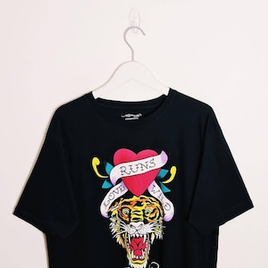Vintage Deadstock Brand New Adults Mens Black Ed Hardy Love Runs Wild T Shirt / Ed Hardy Tee / Ed Hardy Shirt / SIZES AVAILABLE