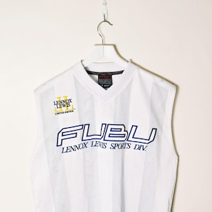Vintage Y2K 90s 2000s Rare Sleeveless Vest Fubu jersey. FUBU 05 Jersey. Fubu LENNOX LEWIS Limited Edition Range. Fubu Athletics 1992