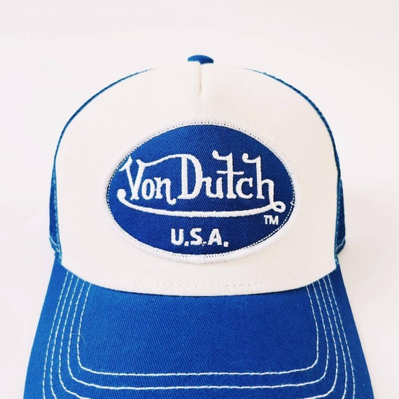 Vintage White and Blue Von Dutch Cap / Von Dutch Cap / Von Dutch Trucker  Cap. Deadstock Cap. Von Dutch USA -  Denmark