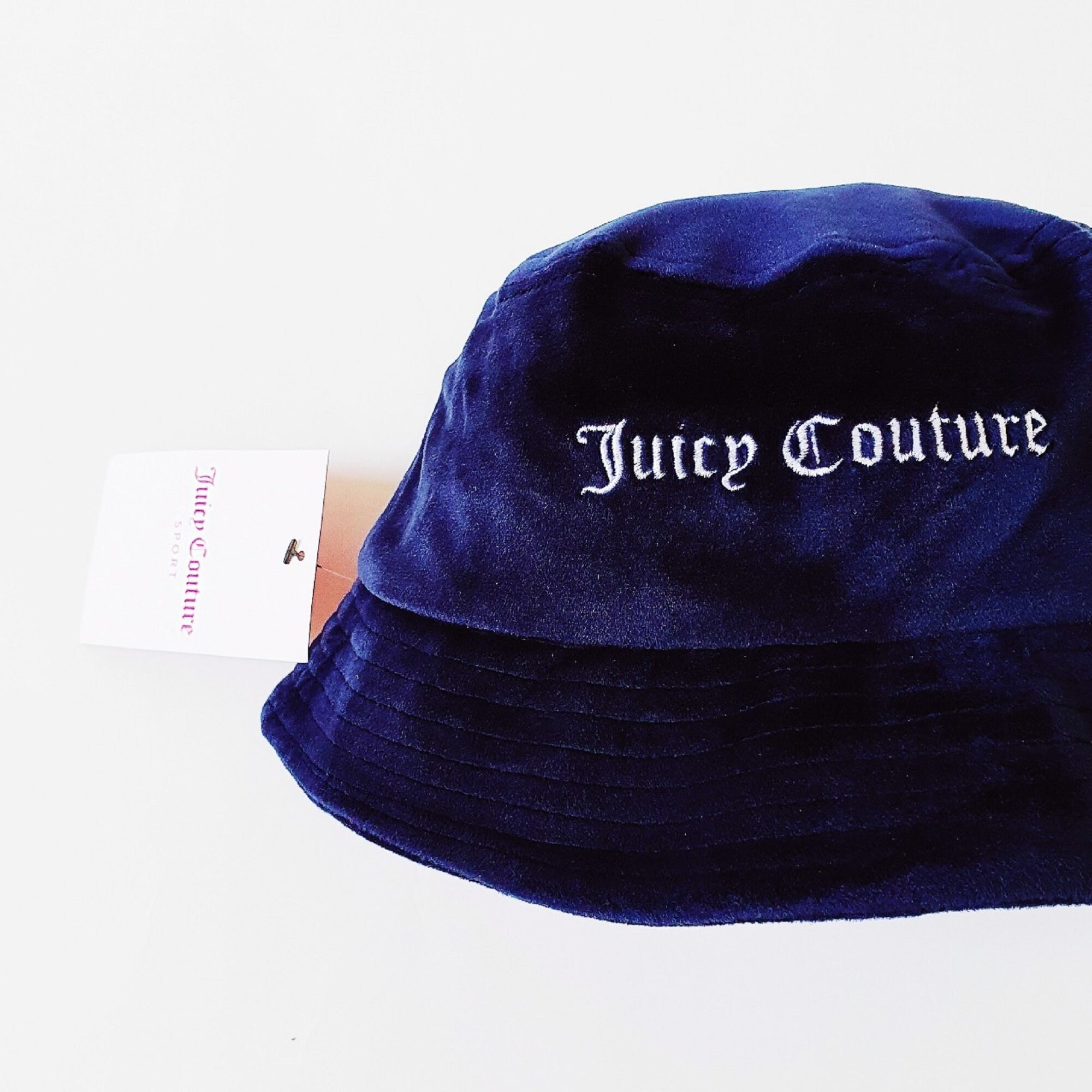 Vintage Dark Navy Incredible Velour Juicy Couture Bucket Hat / Juicy Couture Hat / Juicy Bucket Hat