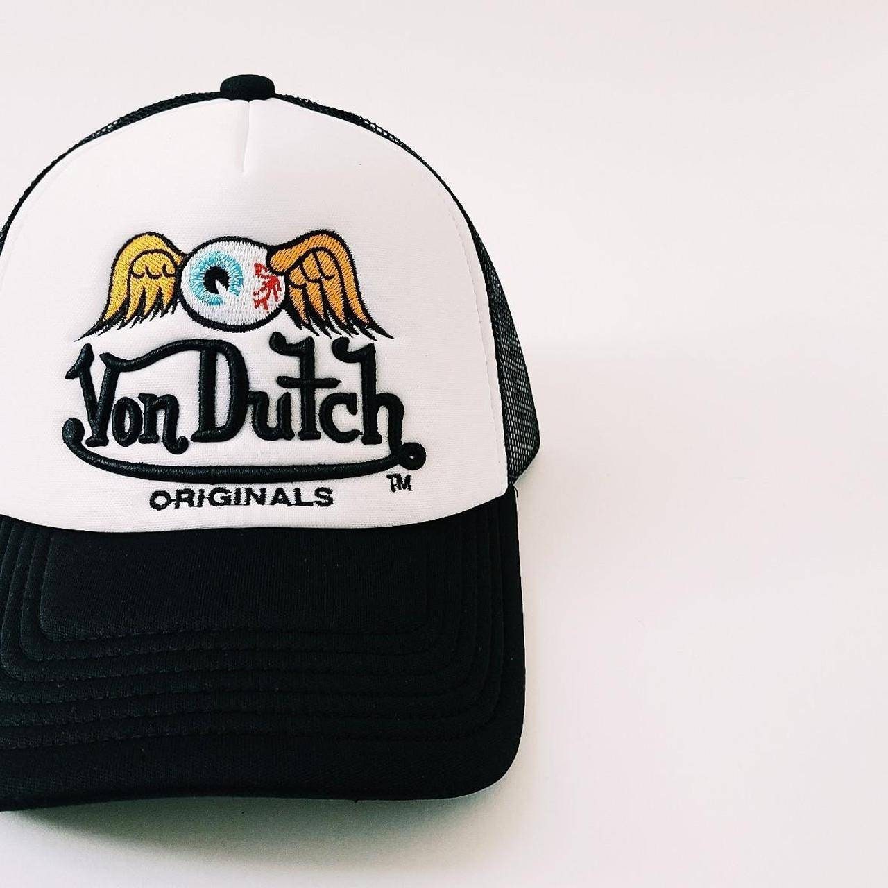 Vintage Black and White Von Dutch Cap / Von Dutch Cap / Von Dutch Trucker  Cap. Von Dutch Flying Eyeball Hat Deadstock New With Tags 