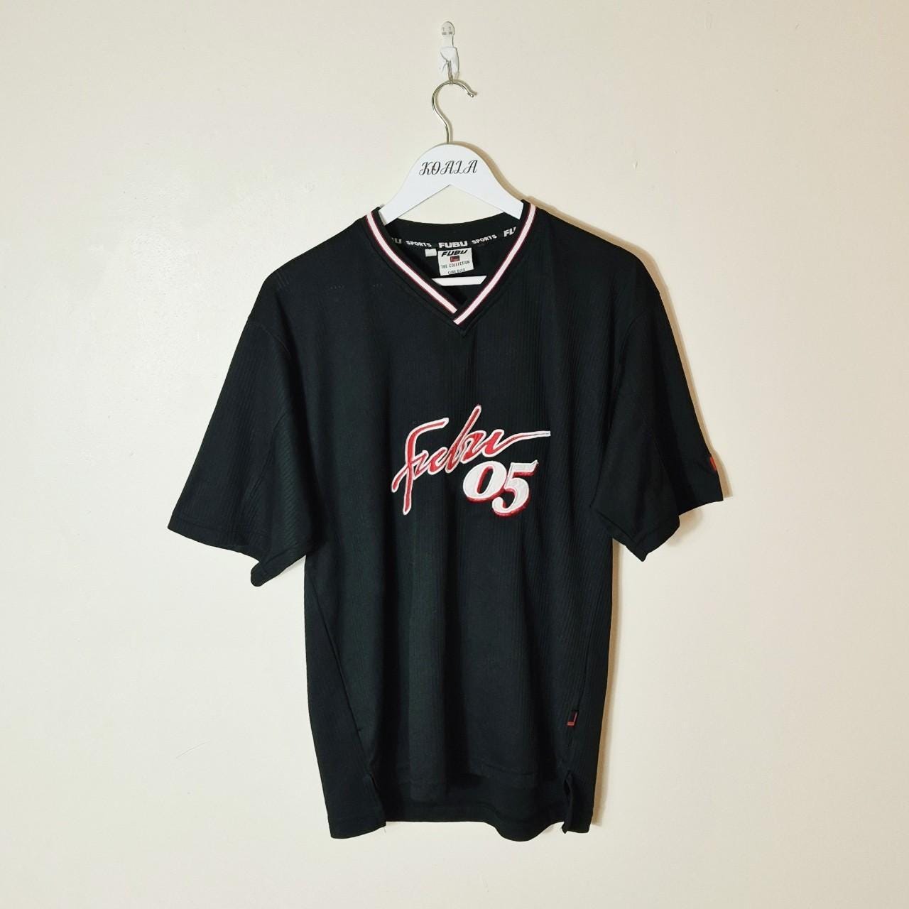 Vintage Y2K 90s 2000s Rare Black Pullover Fubu Jersey. Fubu 05