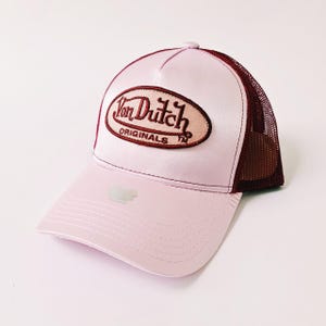 Vintage Baby Pink Silk Satin Von Dutch Cap / Von Dutch Cap / Von Dutch Trucker Cap. Deadstock New With Tags
