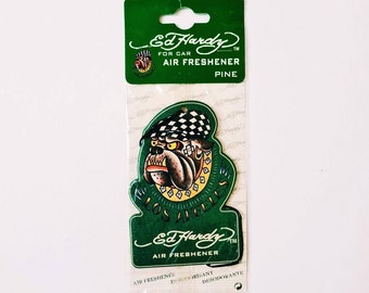Deadstock Brand New Y2K Ed Hardy Bulldog Car Airfreshner / Pine Fragrance / Car Fragrance / Air Freshner