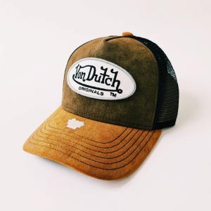 Vintage Velour Fleece Brown Von Dutch Cap / Von Dutch Cap / Von Dutch Trucker Cap. Deadstock New With Tags