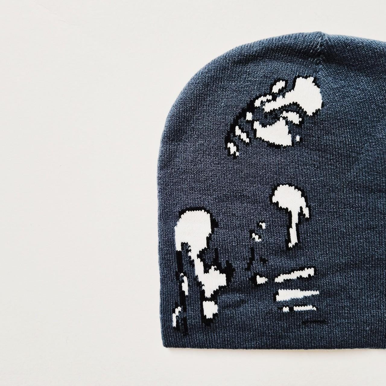 Vintage Y2K Wool Abercrombie & Fitch Grey Varsity Beanie Skullcap Hat Vintage Brand New Y2K Grey & Black Spider Spiderweb Beanie  main image 2