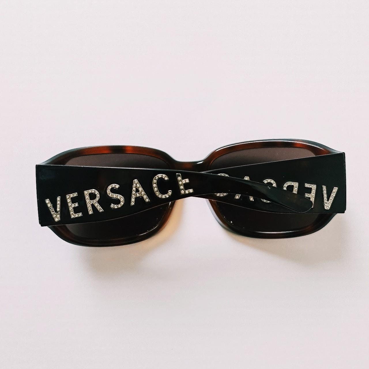 Vintage 2000s Y2K Genuine Brown Tinted Oversized Versace 