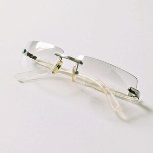 Vintage 2000s Y2K Genuine Tinted Rimless Translucent Square D&G