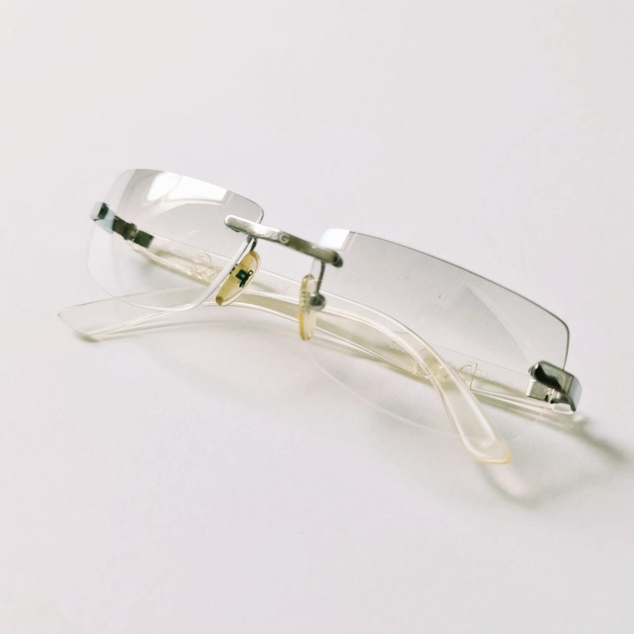 Vintage 2000s Y2K Genuine Tinted Rimless Translucent Square D&G