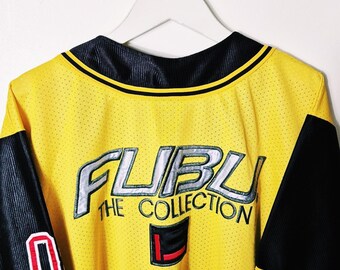 FUBU ユニフォーム LARGE 05 イエロー/ブラック Vintage Y2K 90s 2000s Rare Black and Yellow Fubu Jersey