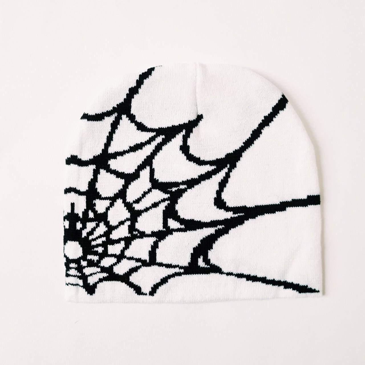 【激安通販 オンラインショップ】日用品 Black & White Y2K New Brand Vintage Spider Beanie Spiderweb 帽子