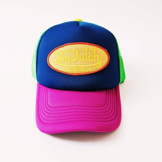 Vintage Multicolour Geen, Blue, Pink Von Dutch Ca… - image 2