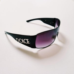 Vintage 2000s Y2K Genuine Unisex Black Tinted D&G Sunglasses
