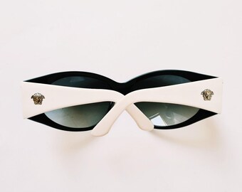 Vintage 2000s Y2K Genuine Black Tinted Oversized Versace