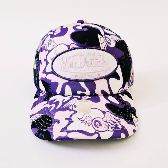 Vintage Brand New Purple / White Camo Von Dutch Cap / Von 