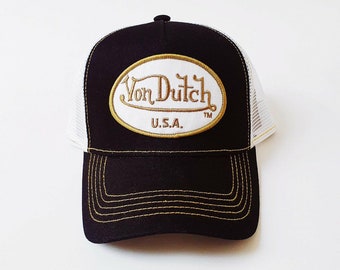 Vintage White and Blue Von Dutch Cap / Von Dutch Cap / Von Dutch Trucker  Cap. Deadstock New With Tags 