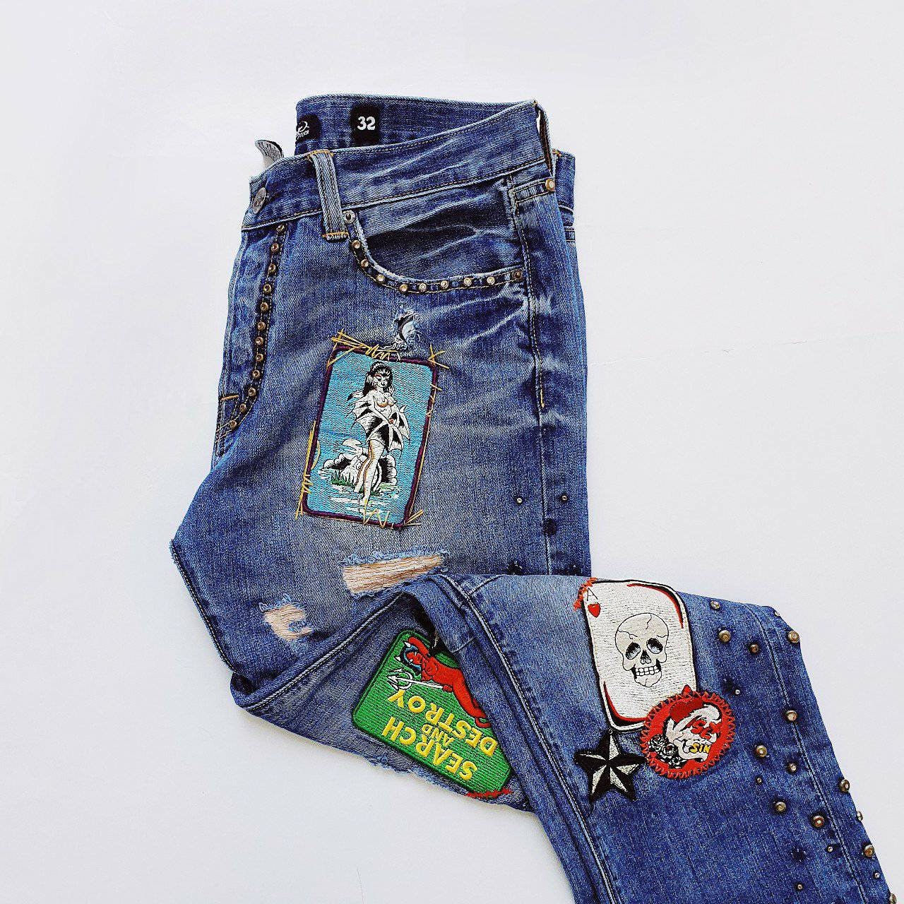 Vintage amazing denim Ed Hardy jeans / Christian Audigier | Etsy
