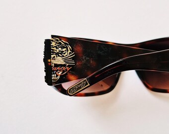 Vintage Y2K UNISEX Brown Ed Hardy Sunglasses / Ed Hardy  display picture 1