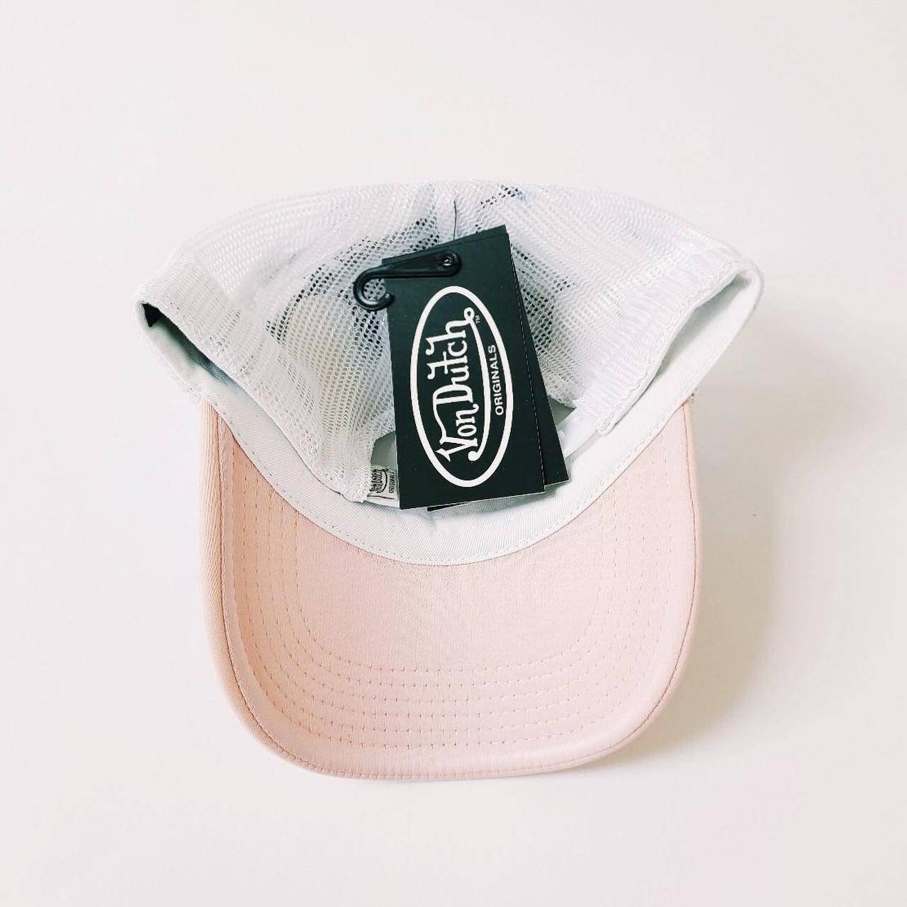 Vintage Blue and Baby Pink Silk Satin Von Dutch Cap / Von