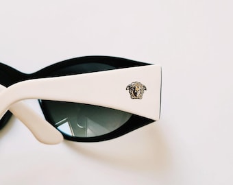 Vintage 2000s Y2K Genuine Black Tinted Oversized Versace