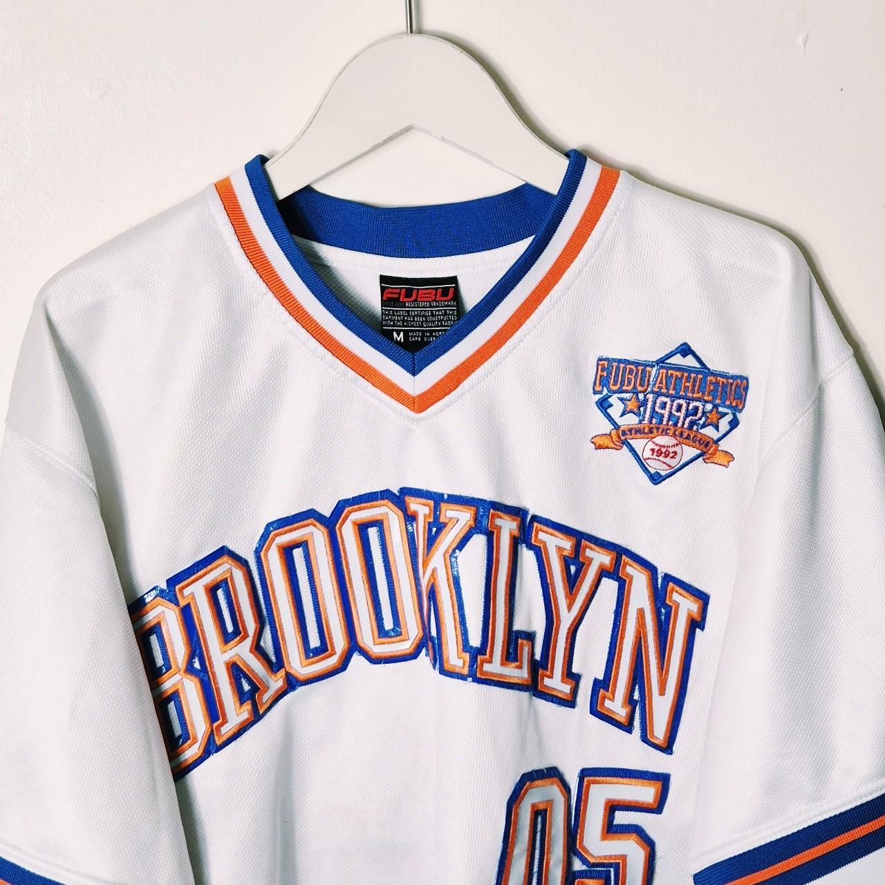 Vintage Y2K 90s 2000s Rare White Brooklyn Fubu Jersey. Fubu 05