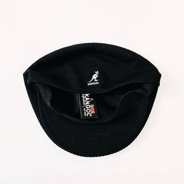 Brand New Deadstock Black Kangol Beret Hat / Kangol Flat Cap / Kangol Hat. 2000s Y2K Beret