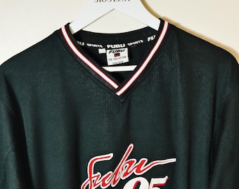 Vintage Y2K 90s 2000s Rare Black Pullover Fubu Jersey. Fubu 05