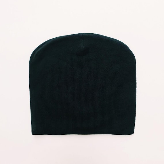 Vintage Brand New Y2K Black & White Crucifix Graphic Beanie Hat