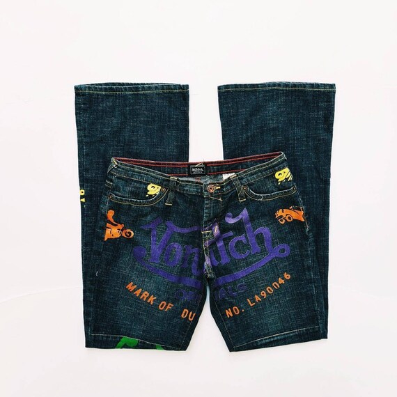 Vintage Y2K Dark Navy Denim Ladies Von Dutch Jeans Deadstock Von Dutch Jeans Von Dutch Pants. Jeans Y2K Principios de la decada de 2000 Cintura 28 Pierna 32 Etsy Mexico