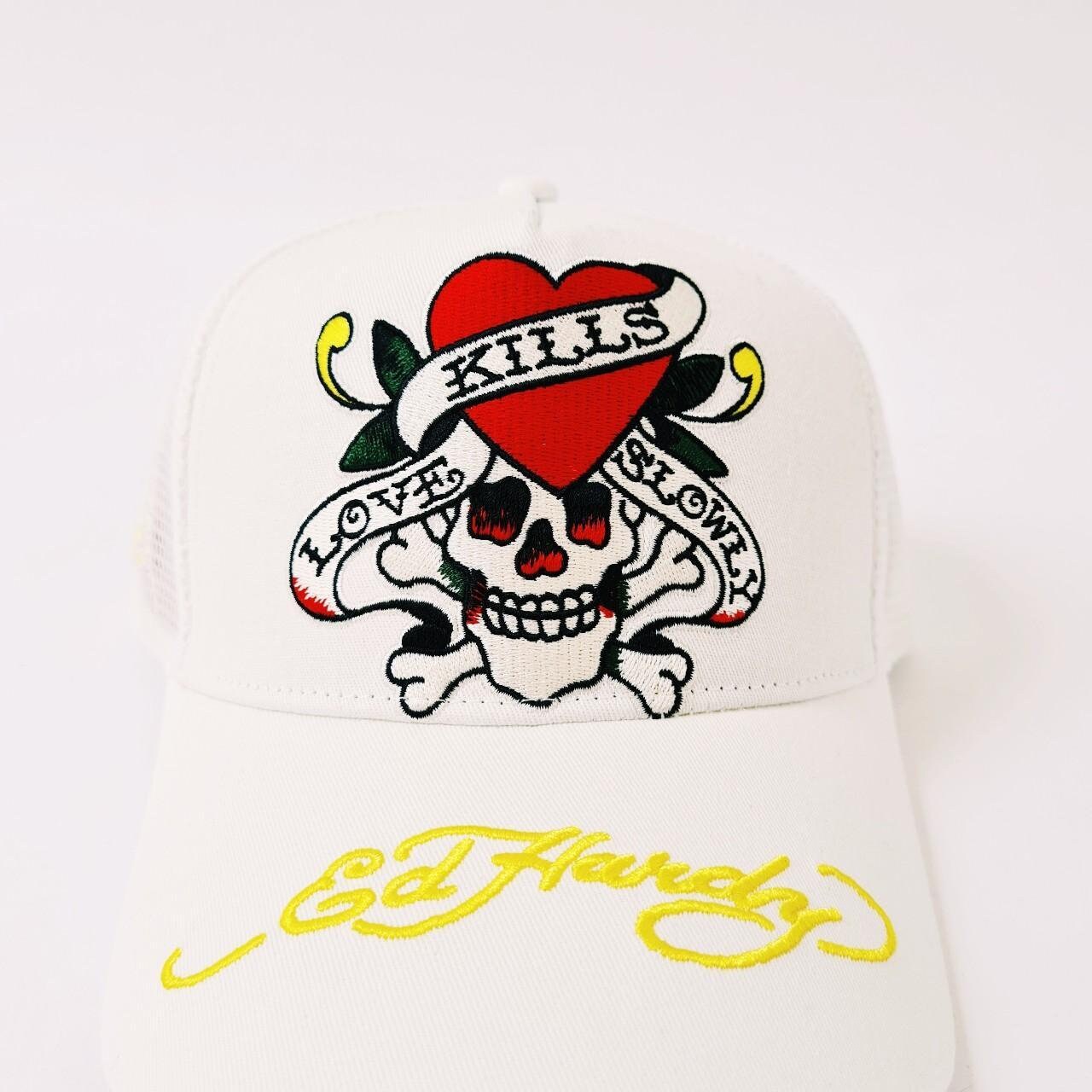 Vintage White Ed Hardy Cap / Ed Hardy Cap / Ed Hardy Trucker