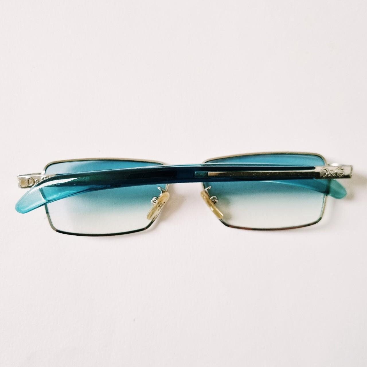 Vintage 2000s Y2K Genuine Tinted Small Framed Blue Square D&G