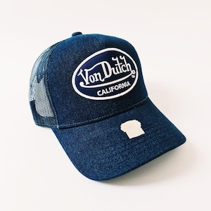 Vintage Original Von Dutch Black Denim Baseball/trucker Cap Vintage Original Von Dutch Black Denim Baseball/trucker Cap