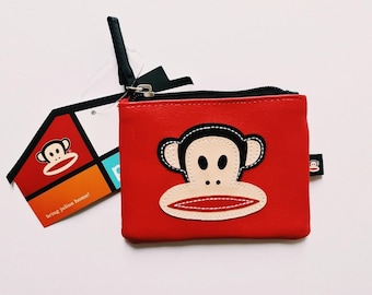 Brand New Vintage Y2K Red Paul Frank Purse / Paul Frank Coin Purse. Paul Frank Monkey