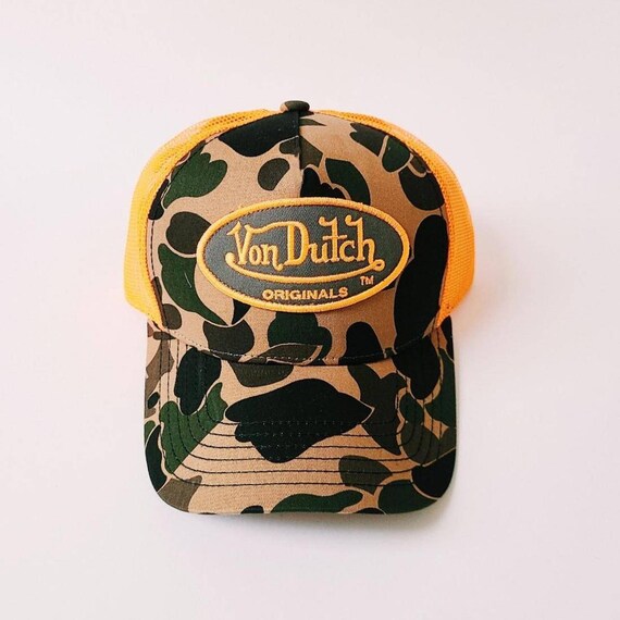 Vintage Khaki Green Camo and Orange Von 