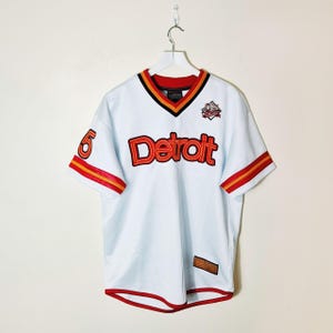 Vintage Y2K 90s 2000s Rare White Orange Fubu jersey. Fubu Detroit Jersey. Fubu City Series 1992