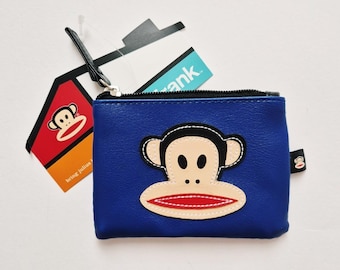 Brand New Vintage Y2K Navy Blue Paul Frank Purse / Paul Frank Coin Purse. Paul Frank Monkey