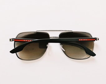 Vintage 2000s Y2K Genuine Unisex Brown Tinted Prada Sunglasses