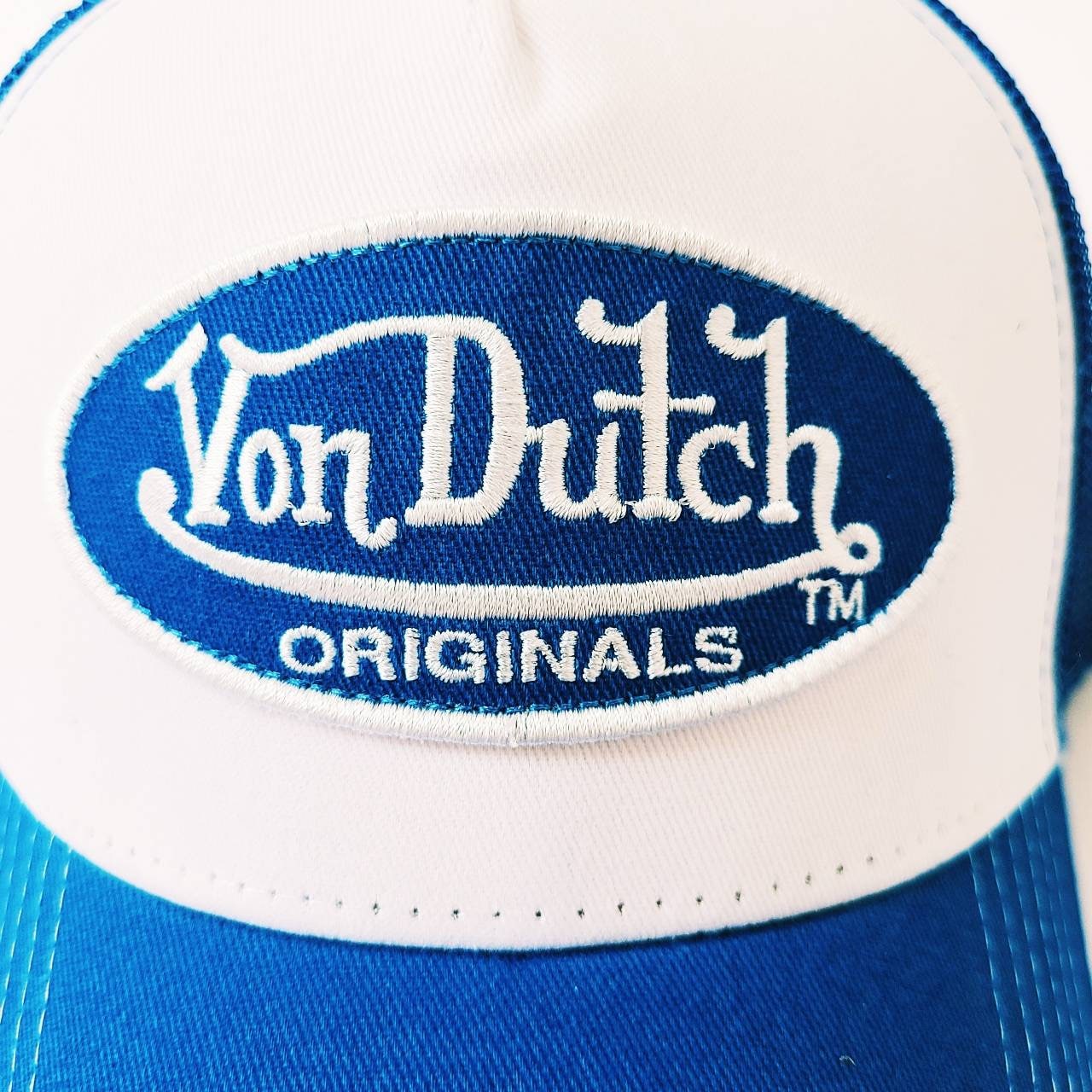 Von Dutch Cappellino da uomo e donna, berretto Trucker, regolabile e autentico, blu, Taglia unica