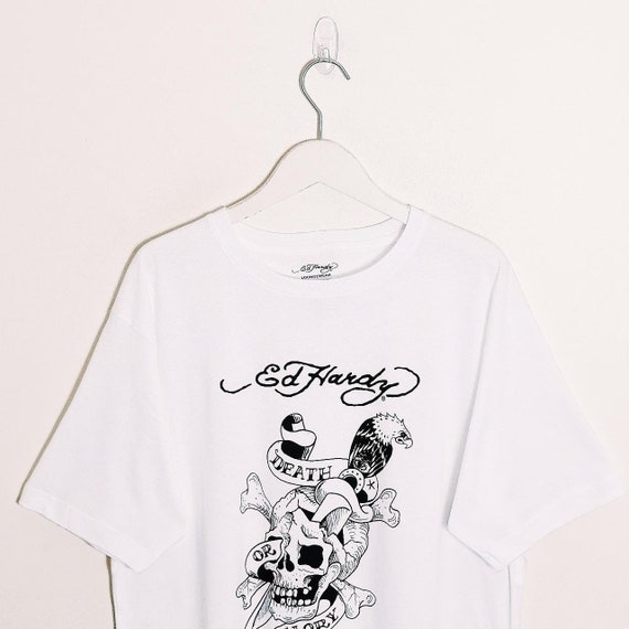 Vintage Deadstock Brand New Adults Mens White Ed Hardy Death or Glory Logo Print T Shirt Ed Hardy Tee Ed Hardy Shirt SIZES AVAILABLE Etsy UK