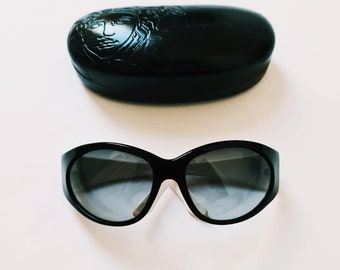 Vintage 2000s Y2K Genuine Black Tinted Oversized Versace