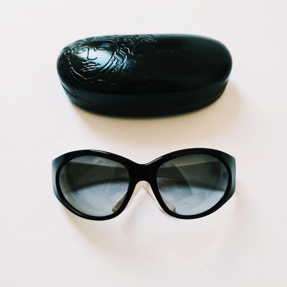 Vintage 2000s Y2K Genuine Black Tinted Oversized Versace