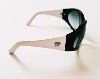 Vintage 2000s Y2K Genuine Black Tinted Oversized Versace