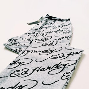 Pantalones Ed Hardy grises vintage de principios de la década de 2000 (desguaces) - Tallas disponibles